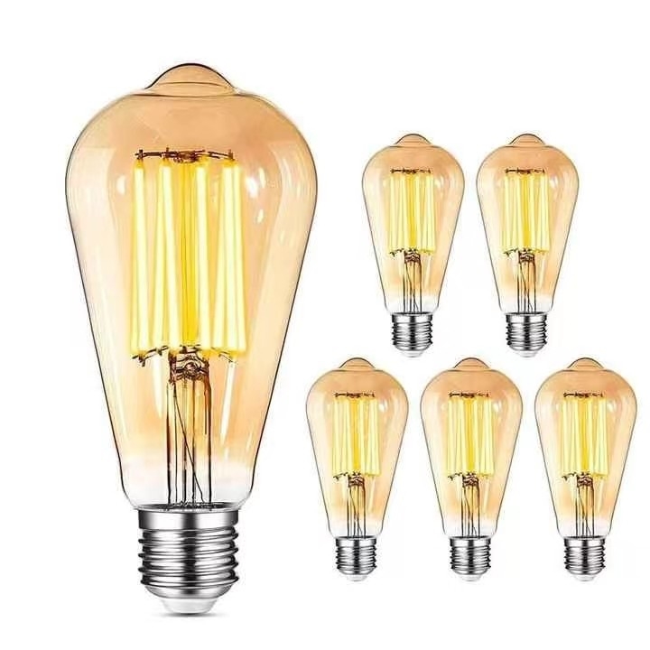 Soluções de iluminação residencial ST64 E26 7W 800LM lâmpada de filamento LED dim 3000K 120V/60Hz