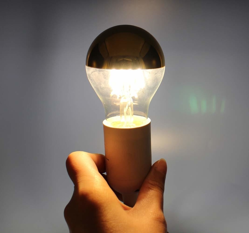 Meio cromado A60 6W Branco Quente 2700K LED Filamento Retro lâmpada para E27 Tipo Base