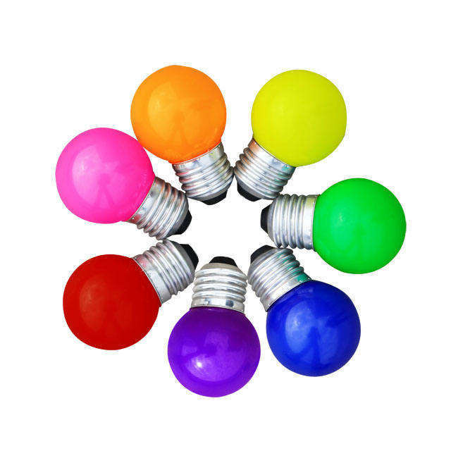 Lâmpada LED colorida 1W 2W G45 Golf E14 B22 E27 para iluminação e design de materiais de vidro