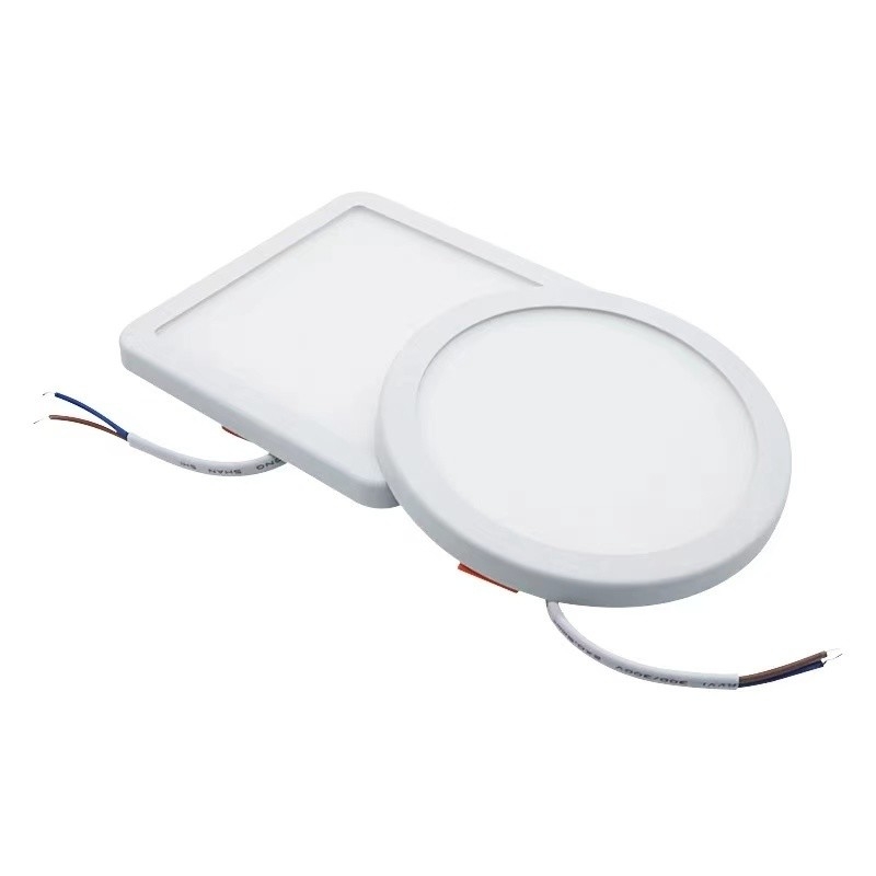 Lâmpada de painel LED de alta eficiência luminosa 3W-24W para montagem em recessos/superfície em branco