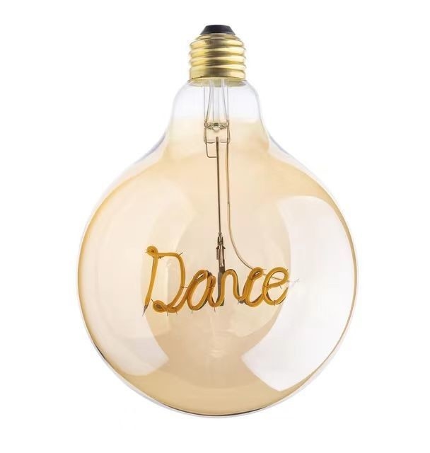 2700K GLOBE lâmpada de filamento LED 4W vidro claro Amber G80/95 série lâmpada Edison Dimmable