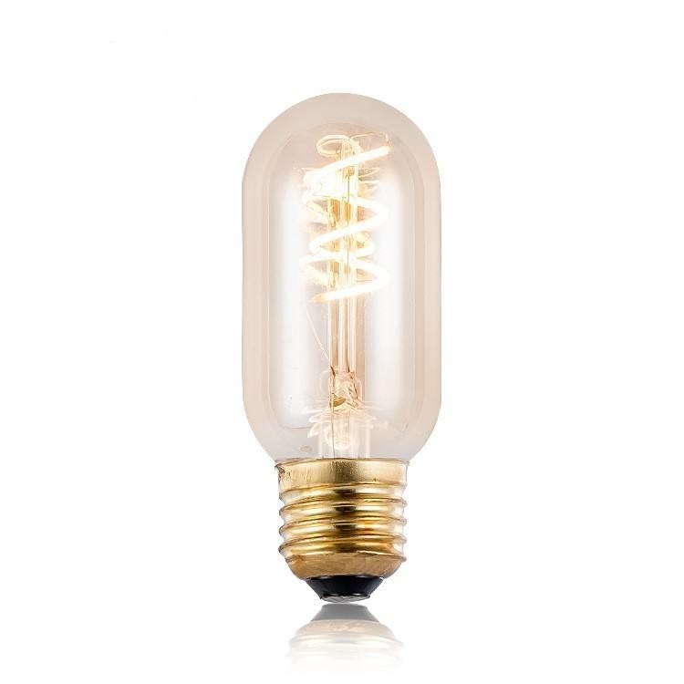 T45 3w lâmpada de filamento de vidro curvo único lâmpada LED flexível suave vintage para iluminação