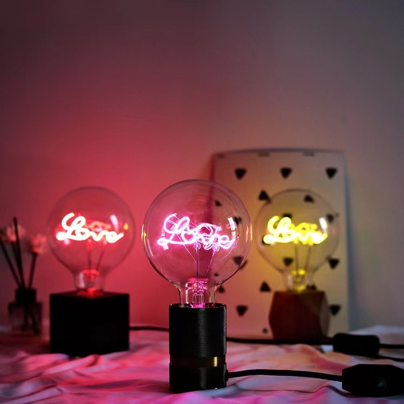 80 Ra Clear Amber Série G125 Lâmpada de filamento LED regulável Modo de interruptor de botão manual 4W