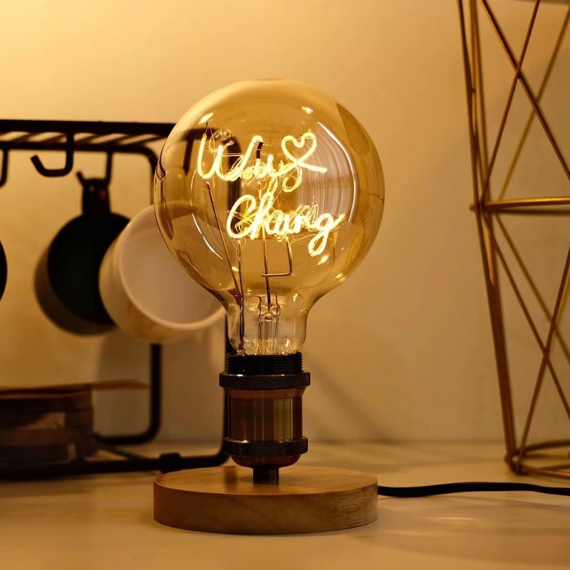 Hotéis LED lâmpada de filamento 4W G125 série vidro dimmable base de âmbar clara Edison lâmpada